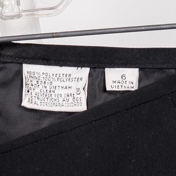 Le Suit Separates Skirt 6 Womens Black Pleated Ruffle Career Casual Knee Length - Picture 4 of 6